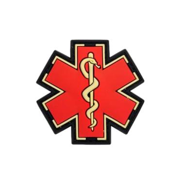 Imagem de Ruoming Ruoming 3 peças etiqueta de emergência 3D divertido crachá gancho e laço prendedor de borracha PVC tático desenho militar patch acessórios DIY (batalha de cobra 1)