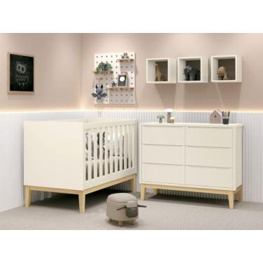 Imagem de Jogo de Quarto para Bebê Classic New Areia Fosco com Natural - MoveisA