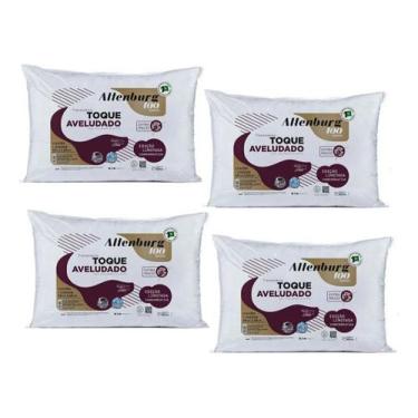 Imagem de Kit 4 Travesseiros Toque Aveludado Extra Macio Altenburg