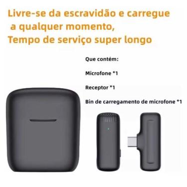 Imagem de Microfone De Lapela Sem Fio P/ Interface Tipo C - Otto