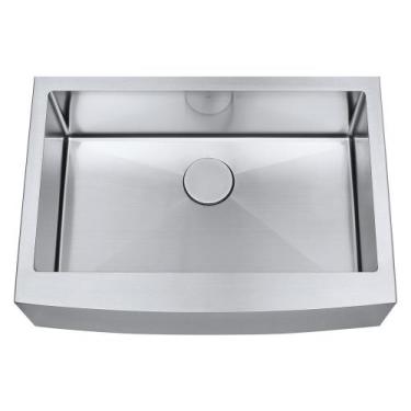 Imagem de Kit Cuba Farmhouse Aço Inox 1mm Escovado SA105P 75,6x52,7x22,9 cm + Vá
