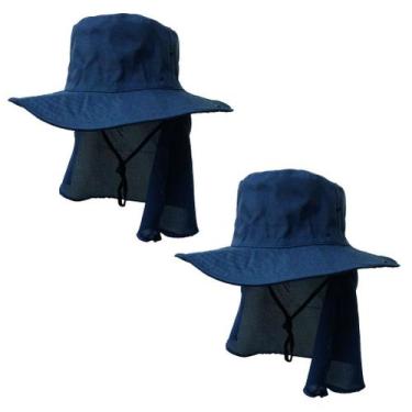 Imagem de Kit 2 Chapéus Pescador Camping Australiano Proteção Nuca Pescoço Prote