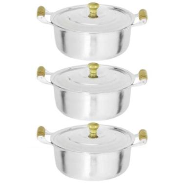 Imagem de Jogo Panelas Caçarolas Aluminio Fundido Polido 20, 22 e 24 - OkayShop