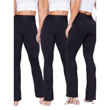 Imagem de Kit 3 Flare Legging - MOVEment, 3 pretas, GG