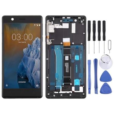 Imagem de Substituição da tela móvel Tela TFT LCD para Nokia 3 TA-1032 Digitalizador Montagem completa com quadros e teclas laterais Ecrã LCD