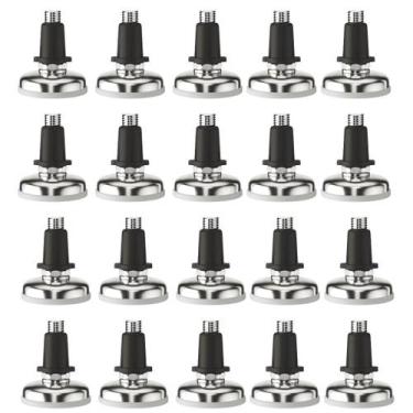 Imagem de Kit com 20 Sapata Pé Nivelador Base 32mm Zincado - HD Ferragens