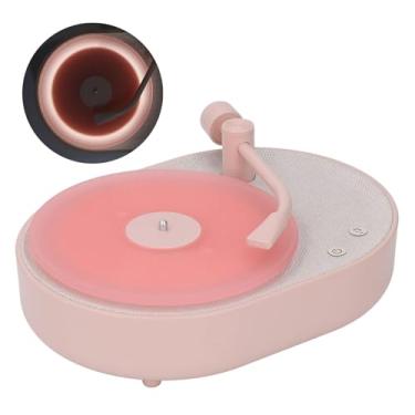 Imagem de Alto-falante Bluetooth Portátil, Lindos Alto-falantes de Aromaterapia Com Luz Noturna LED, Alto-falante Bluetooth Em Formato de Toca-discos retrô para Quarto de Escritório (Rosa