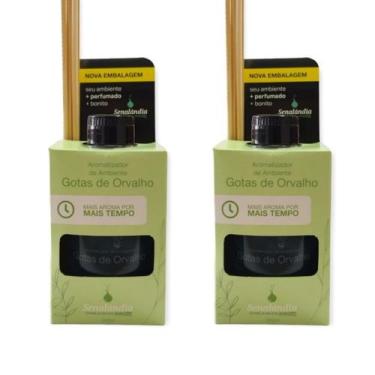 Imagem de 2 Aromatizante Ambiente Gotas de Orvalho Difusor Vareta Perfume 280ml 