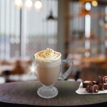 Imagem de Kit 04 Xícaras De Café Com Alça E Pé 100ml Vidro Cristal Imperial Serv