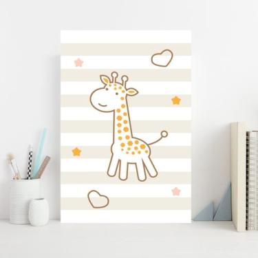 Imagem de Placa Decorativa MDF Infantil Girafa Amarela 20x30cm - Quartinhos
