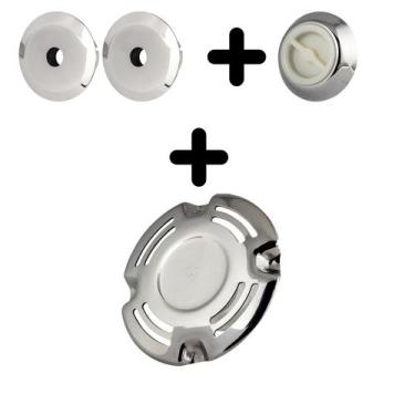Imagem de Kit c/ 1 dreno c/rasgo 150x50/ 2 retorno fixo/ 1 aspiração - inox 316l