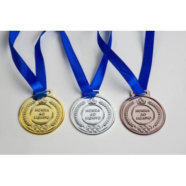 Imagem de Conjunto 200 Medalhas Honra ao Mérito Premiação 29mm Ou/Pr/B - Click, 