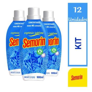 Imagem de Kit 12 Semorin Amaciante de Roupas 900ml Explosão Sublime
