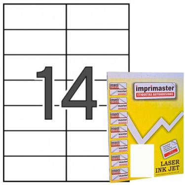 Imagem de Etiquetas Adesivas Imprimaster A4 - 105mm X 41,0mm - 14 etiquetas folh