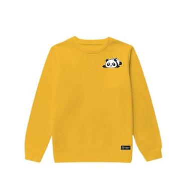 Imagem de Blusão Moletom Infantil Panda Personalizado sem Capuz gola Redonda - C