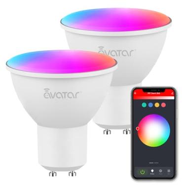 Imagem de Avatar Controls Pacote com 2 Lâmpadas Inteligentes Gu10, Lâmpada Led Alexa Gu10, Lâmpadas Halógenas Equivalentes de 50 W, Lâmpadas de Trilha Wi-Fi Reguláveis de 5 W 2700 K-6500 K, Temporizador de Músi