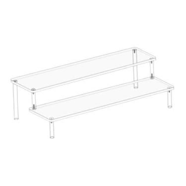 Imagem de menolana Acrílico riser claro expositor prateleira loja expositor rack multi uso sobremesa prateleira para festa cupcake modelos de cosméticos, 2 Níveis