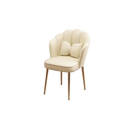 Imagem de Cadeira de escritório ergonômica Cloud Comfort - perfeita para uso doméstico e no escritório (tecido com tecnologia texturizada] pernas douradas - branca [almofada borboleta])