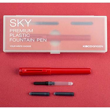 Imagem de A caneta-tinteiro KACO SKY inclui caixa de presente e conversor de refil de tinta, o melhor presente para crianças ou amigos (vermelho, ponta EF)