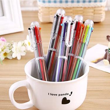 Imagem de sencoo Pacote com 7 canetas esferográficas multicoloridas, 6 em 1, 6 cores, transparente, para escritório, material escolar, presente para crianças