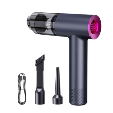 Imagem de Aspirador de pó portátil sem fio para carro com motor sem escova, soprador de ar a vácuo pequeno 14000pa e bomba 3 em 1, 2 engrenagens ajustáveis, mini soprador de ar recarregável a vácuo portátil