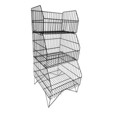 Imagem de Cesto Triplo Aramado Expositor Para Lojas Container - Cesto Triplo Con