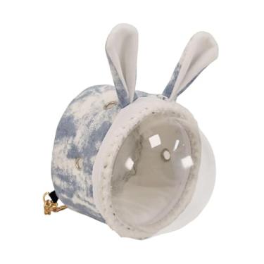 Imagem de IEUDNS Portador de pequenos animais portador de cobai, hamster transportadora viagens portátil Mochila pequena para animais de estimação para hedgehog de, Azul