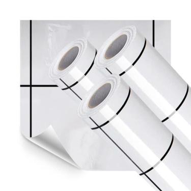Imagem de Kit 3 Rolos Papel Parede Adesivo Azulejo Metro Branco 15M - Open Star,