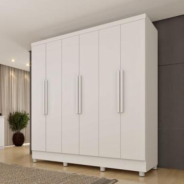 Imagem de Guarda-Roupa Casal Bariloche 6 Portas 4 Gavetas 31316 Neve - Tcil Móve