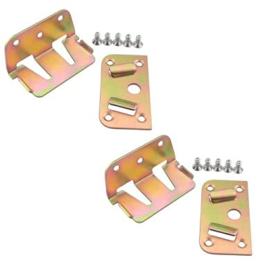 Imagem de ZCZQC 2 peças de cama de madeira com código de canto para cama de zinco azul branco acessórios de trilho de cama suporte de placa fixa com parafusos trilho de cama suporte de metal prendedor para