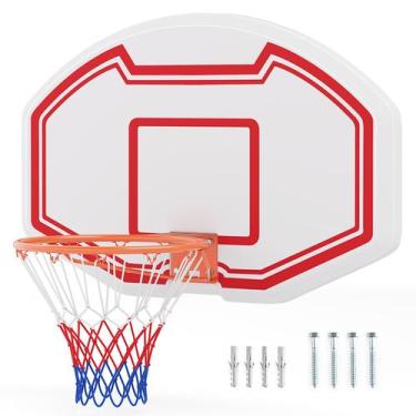 Imagem de Cesta de basquete montada na parede Goplus Large 91x61cm Backboard