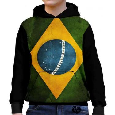 Imagem de Moletom Brasil Infantil Bandeira UNISSEX blusa casaco Roupa - Alemark,