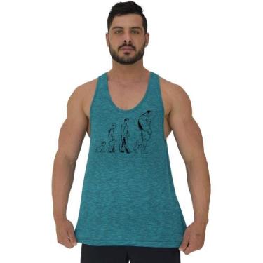 Imagem de Regata Menos Cavada Masculina MXD Conceito Evolution Evolução, Azul pe
