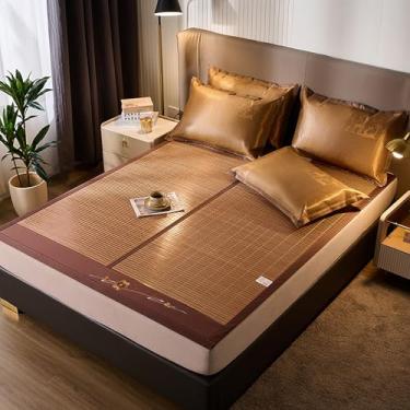 Imagem de Bamboo Sleeping Mat, Use Cooling Mat Bamboo on Both Sides, Smooth and Breathable, Ideal Mattress Cooling Pad for Home and School(E,200 * 220cm/79 * 87in)