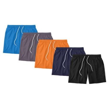 Imagem de Kit 5 Shorts Masculino Liso Básico Bermuda Tactel Água Praia Treino Ac