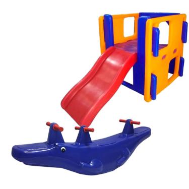 Imagem de Promoção Playground Barato-Ideal Para Crianças até 4 Anos-Brinquedo Parque infantil + Balanço Bebe Seguro + Crocodilo 3 Lugares Infantil