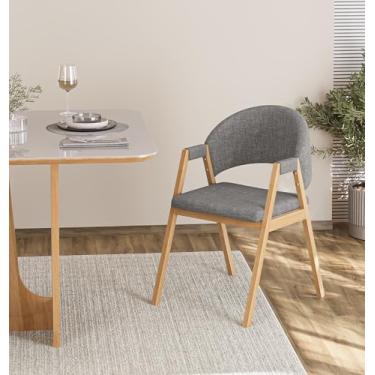 Imagem de Cadeira Mesa de Jantar Suellen Estofada Reforçada Linho Cor:Grafite