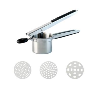 Imagem de Espremedor de lama de aço inoxidável, espremedor doméstico de batata e alho - prensa de lama