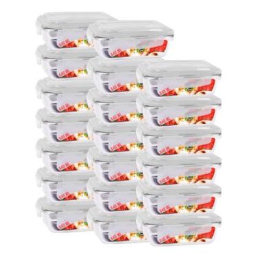 Imagem de Conjunto 20 Potes de Vidro c/ Tampa Hermética 640ML - Casa Linda