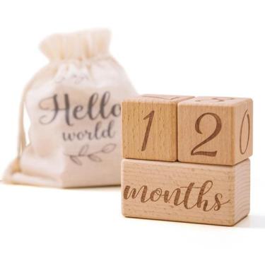 Imagem de Conjunto de 3 peças de madeira Baby Milestone Blocks Mamimami Home