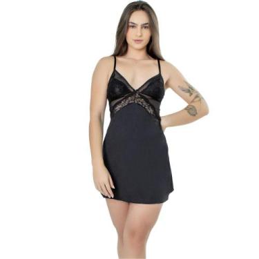 Imagem de Camisola Sensual Sexy Rendada Com Tule Transparente Sem Bojo - ALTIE, 