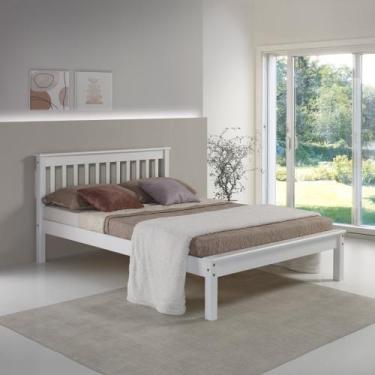 Imagem de Cama Casal Inglesa em Madeira Maciça Mv Outlet, Branco
