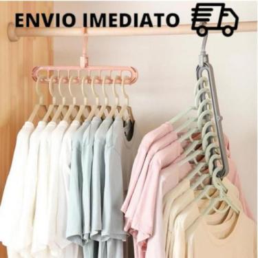 Imagem de Cabide Magico 9 Furos Multi-dobrável Organizador Economia de Espaço - 