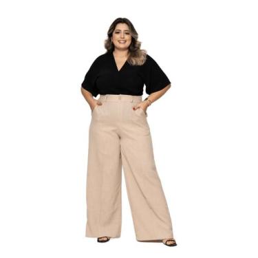 Imagem de Calça Plus Size Feminina Pantalona com cós de elástico clpl-005 - HBD,