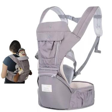 Imagem de Canguru Carregador Bebe Criança Passeio Viagem Sentado Deitado Bolso Alça Ajustavel Ergonomico Acolchoado Suporte Segurança Resistente