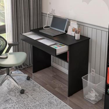 Imagem de Escrivaninha mesa de computador 1 gaveta estudo quarto (PRETA)