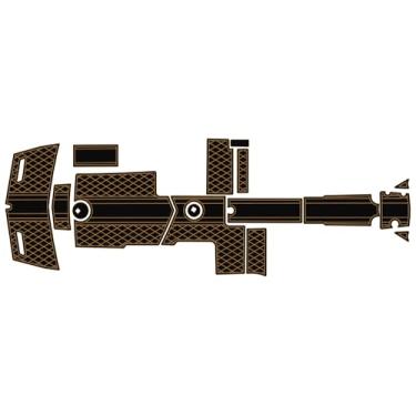 Imagem de outdek Plataforma de natação Mastercraft X55 Cockpit 2009-2015 6 mm Espuma EVA Faux Teak Marine Floor (preto sobre marrom)