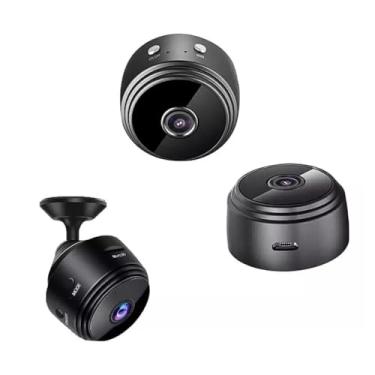 Imagem de Câmera Espiã Mini HD Wi-Fi com Sensor de Presença, Visão Noturna e Suporte de Encaixe