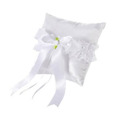 Imagem de CarpNettore Almofada para alianças de casamento, almofada para porta-alianças, laços, fitas, anéis, almofadas, para aniversário
