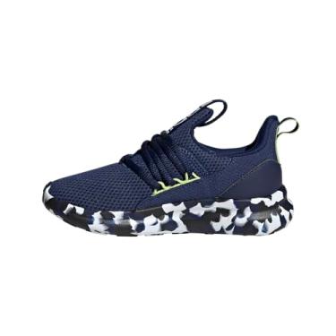Imagem de adidas Tênis infantil Lite Racer Adapt 7.0, Azul escuro/branco/limão, 18